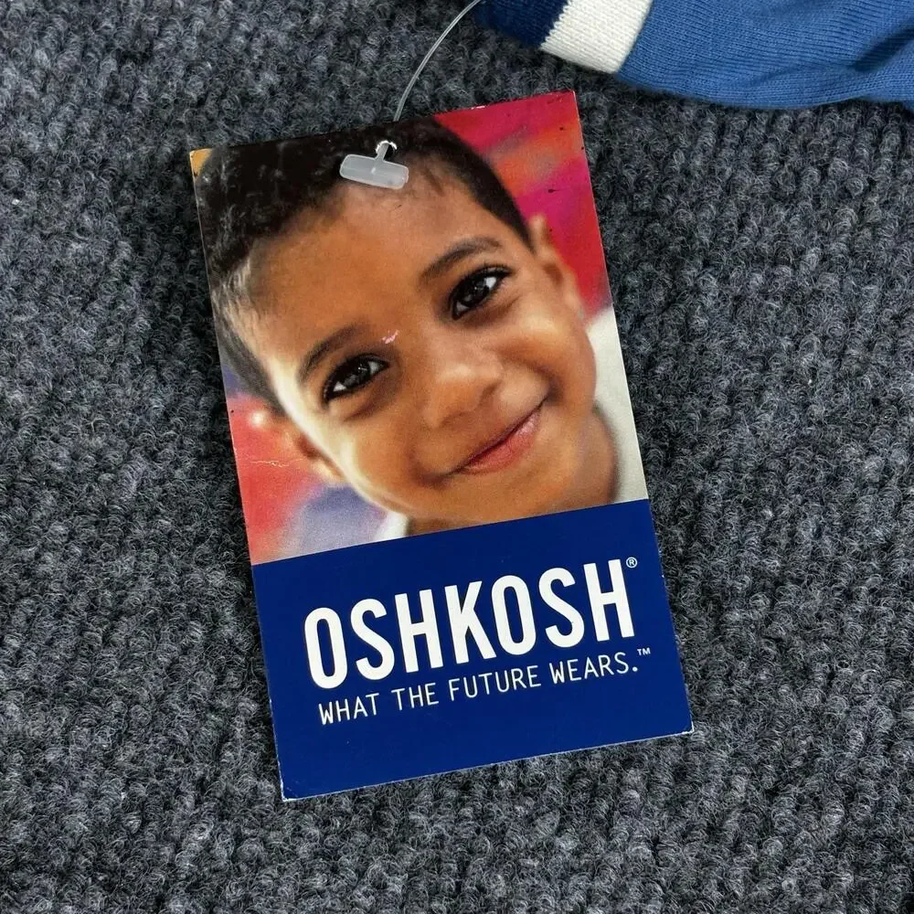 OshKosh B'gosh Shirt Boys 4 Blue Ringer Rhino Lake Sports Camp Graphic Tee
